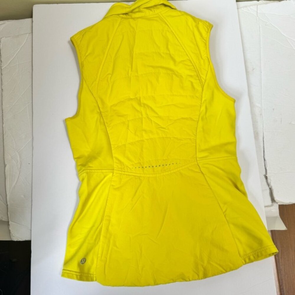 Lululemon Another Mile Vest Water Wind Repellent Stretch Full Zip Pockets Yellow - Picture 3 of 15